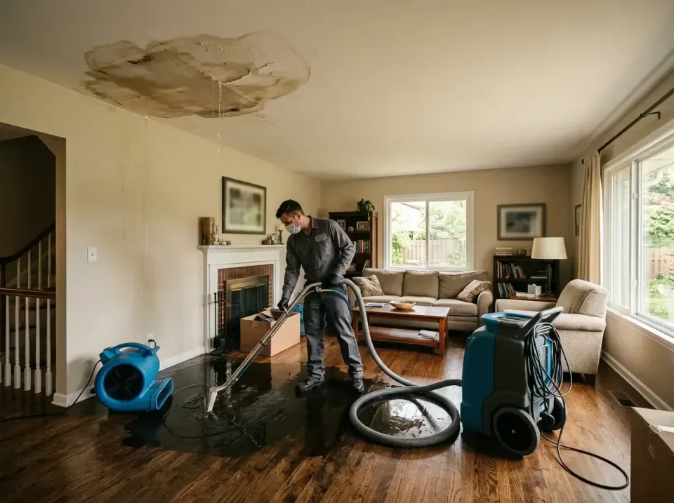 attic-pipe-burst-ceiling-drip-008 — frequently asked questions, Water Damage Restoration & Carpet Care in Platteville, WI